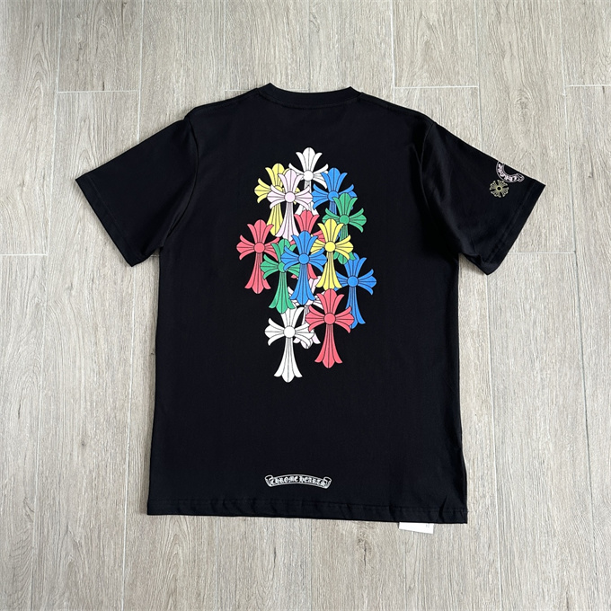 chrome hearts multicolor cross print short sleeve t-shirt